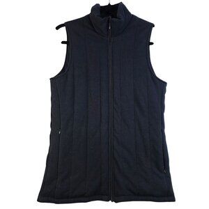 Cutter & Buck Ladies Small Quilted Black Vest Full-Zip Sleek Lightweight Lining